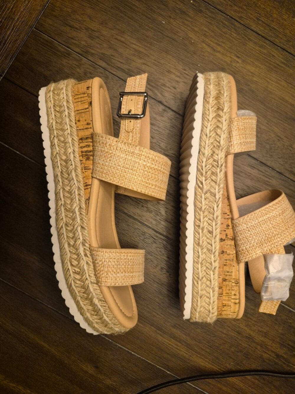 LAICIGO Espadrille Platform Wedge Sandals Size 7.5 New